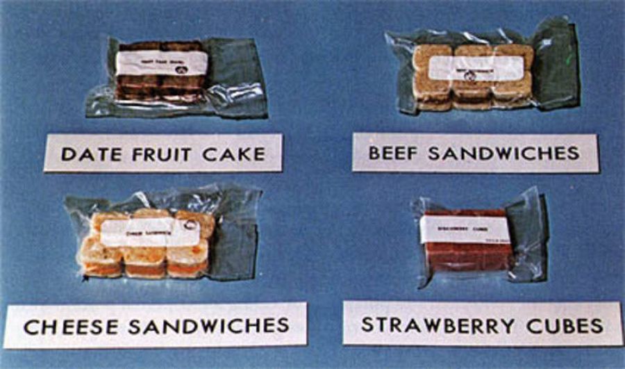 Muestra de la comida que alimentó a los astronautas del Apollo 11