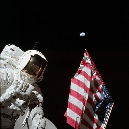 El astronauta Harrison Schmitt, durante la misión Apolo 17