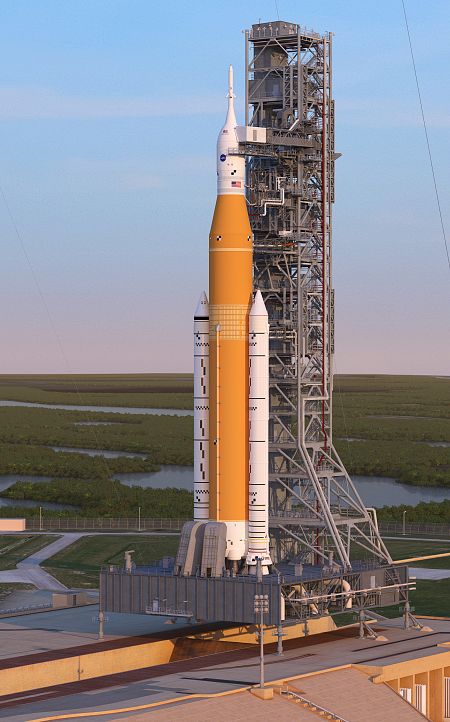 El SLS es un cohete pesado de cuya producción se está encargando Boeing.
