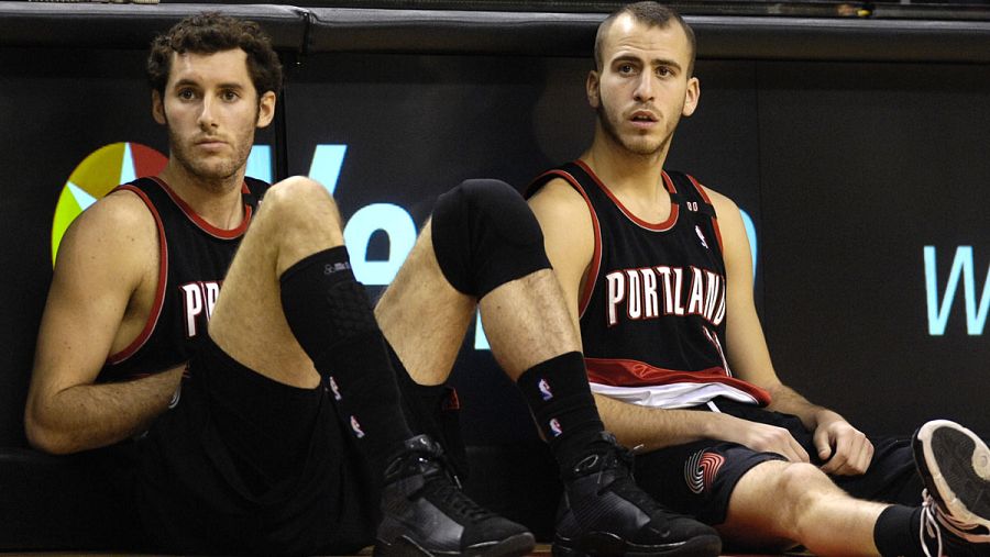 Rudy Fernández y Sergio Rodríguez, en su etapa como jugadores de los Blazers