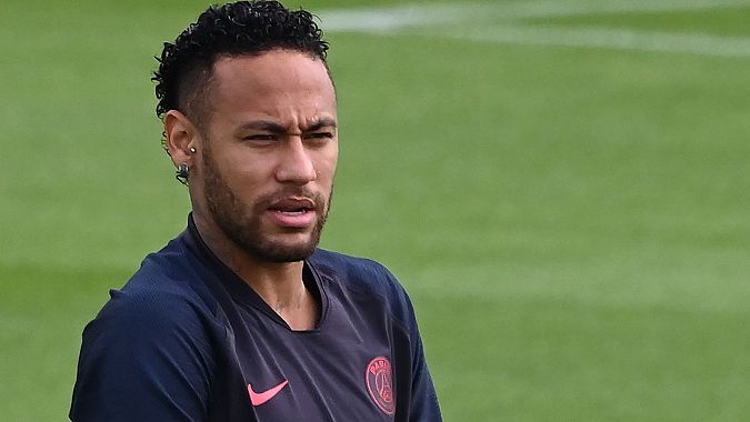 Neymar, en un entrenamiento con el PSG.