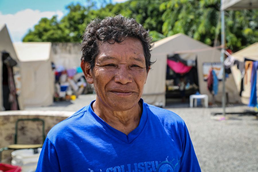 Israel, 56 años, hombre indígena del grupo étnico Warao. Vive en el refugio Pintolandia, en Boa Vista.Victoria Servilhano/MSF