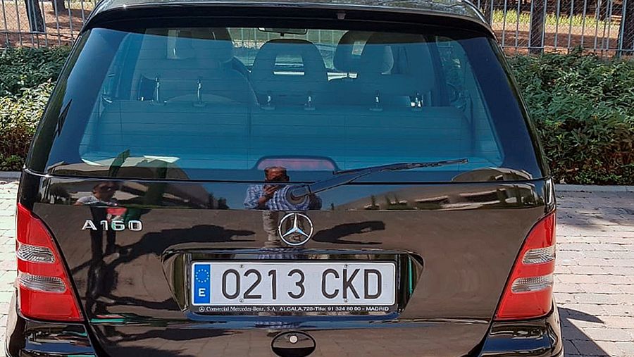 Fotografía del coche de Blanca Fernández Ochoa difundida en twitter por un amigo de la familia