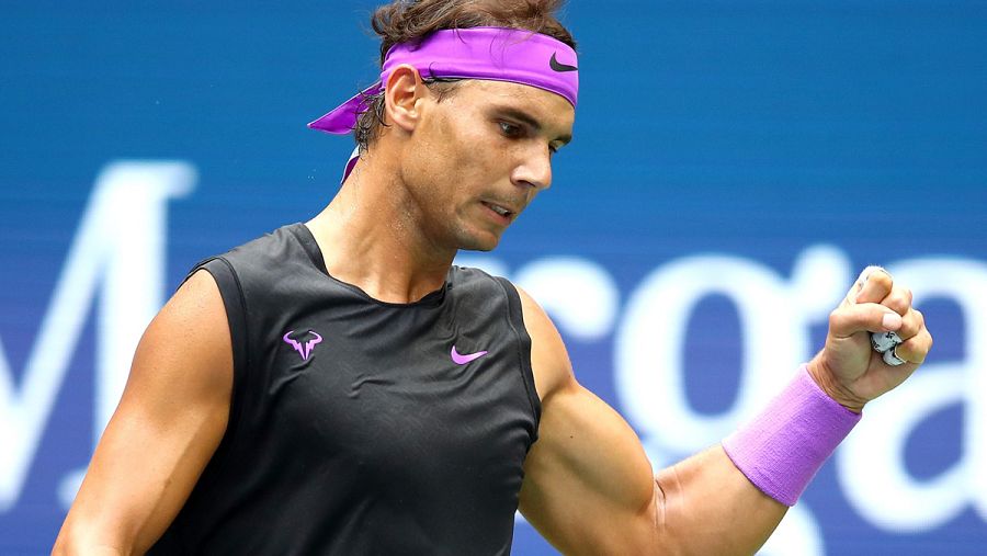 Rafa Nadal celebra uno de sus puntos