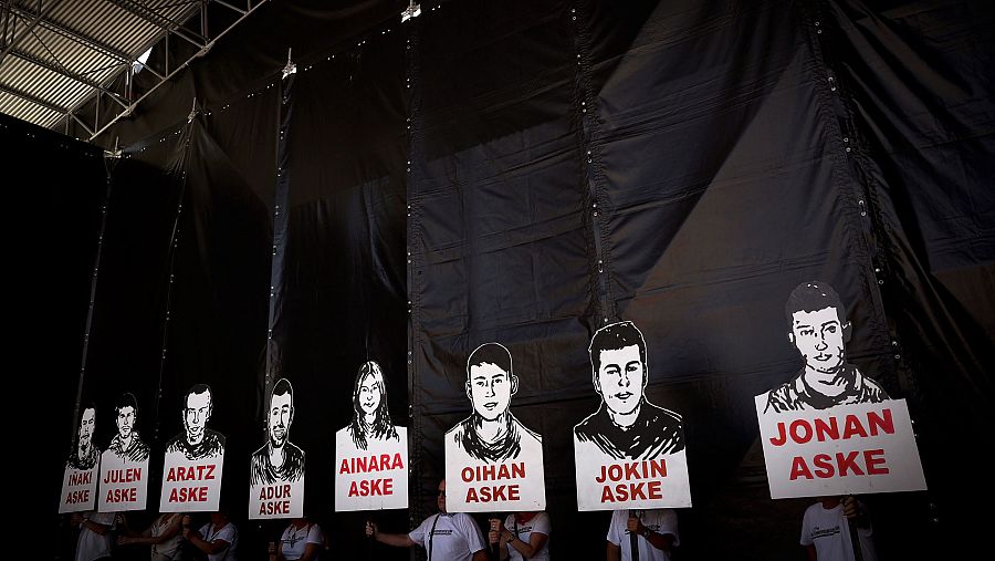 Imagen de archivo de un acto de apoyo a los condenados por la agresión de Alsasua en Pamplona