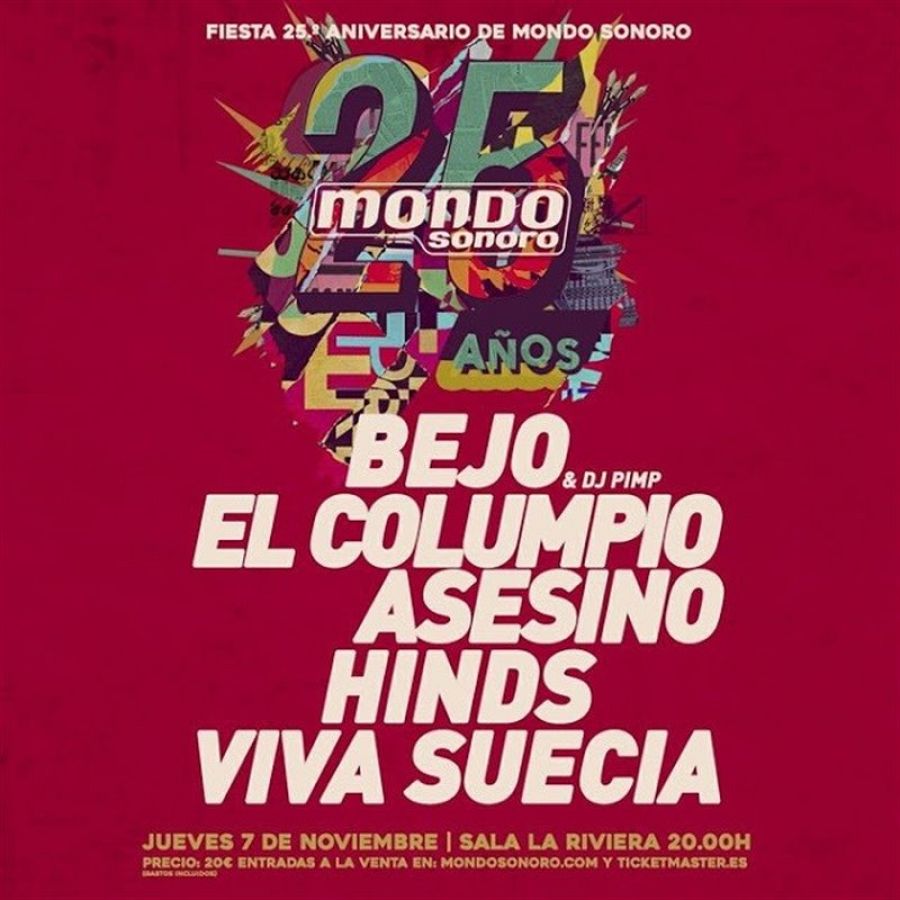 Cartel de la Fiesta 25º aniversario de Mondo Sonoro