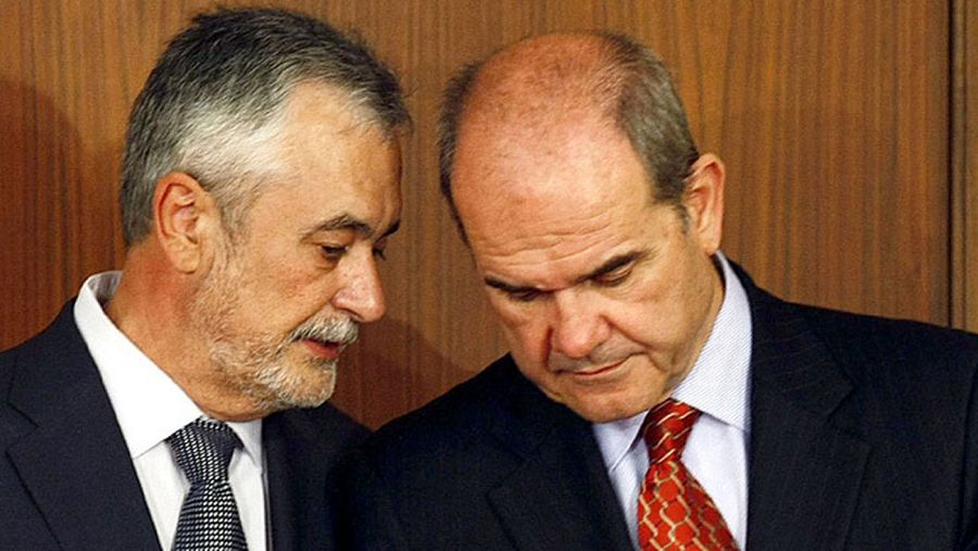 Los expresidentes de Andalucía José Antonio Griñán y Manuel Chaves