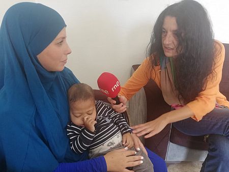 Romina durante la entrevista con Cristina Sánchez