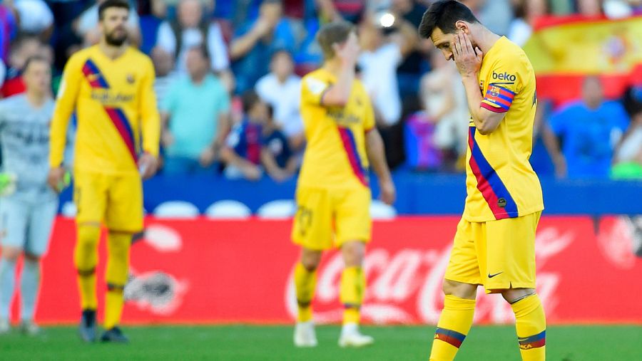 Lionel Messi lamenta un tanto del Levante