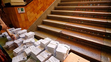 Colegio electoral en Oviedo en las elecciones generales de abril de 2019