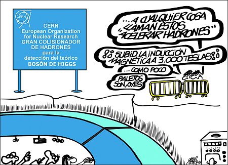 Viñeta de Forges dedicada al Gran Colisionador de Hadrones.