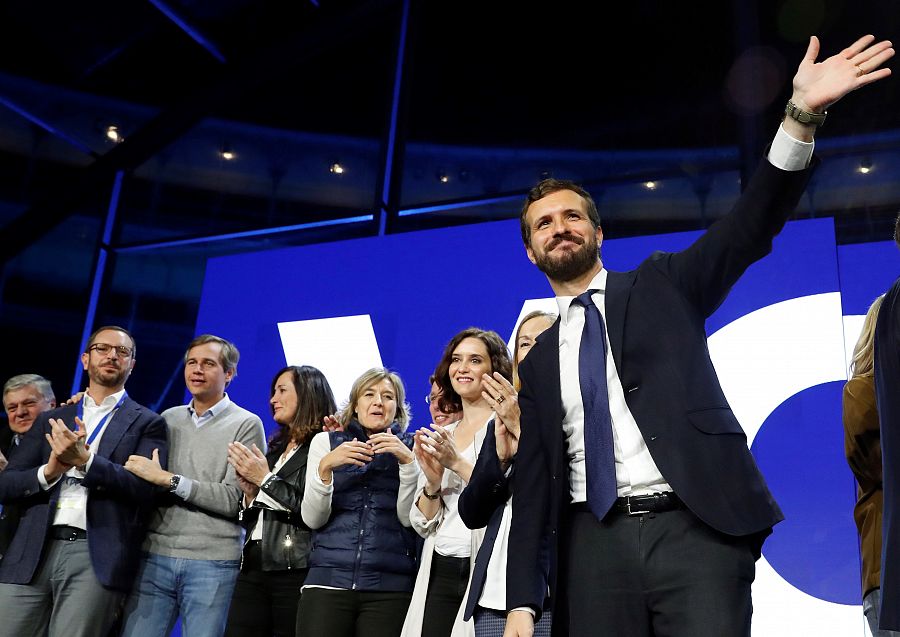 Pablo Casado ha cerrado la campaña del PP en la plaza de toros de Las Ventas, en Madrid.