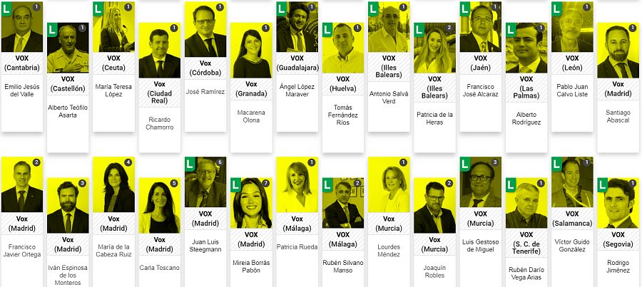 Algunos diputados de Vox