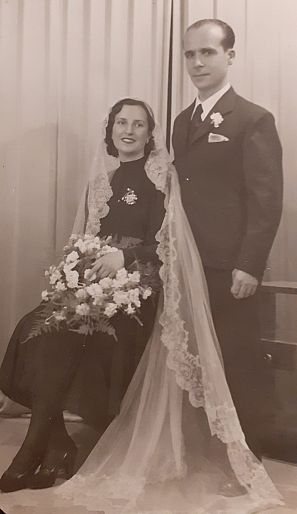 Felisa Alburquerque y Manuel Ruiz el dia de su boda