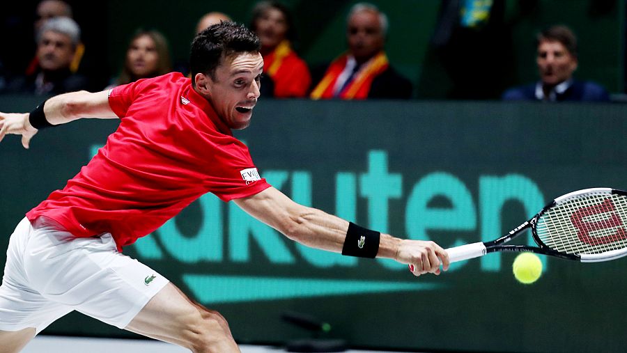 El español Roberto Bautista, en un momento del partido contra Rublev.