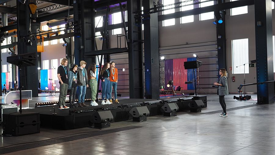 Noemí Galera comunicando el primer veredicto en el casting final de OT 2020