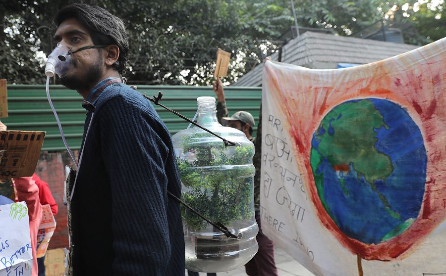Cumbre del Clima: Manifestación de Fridays For Future en Nueva Delhi
