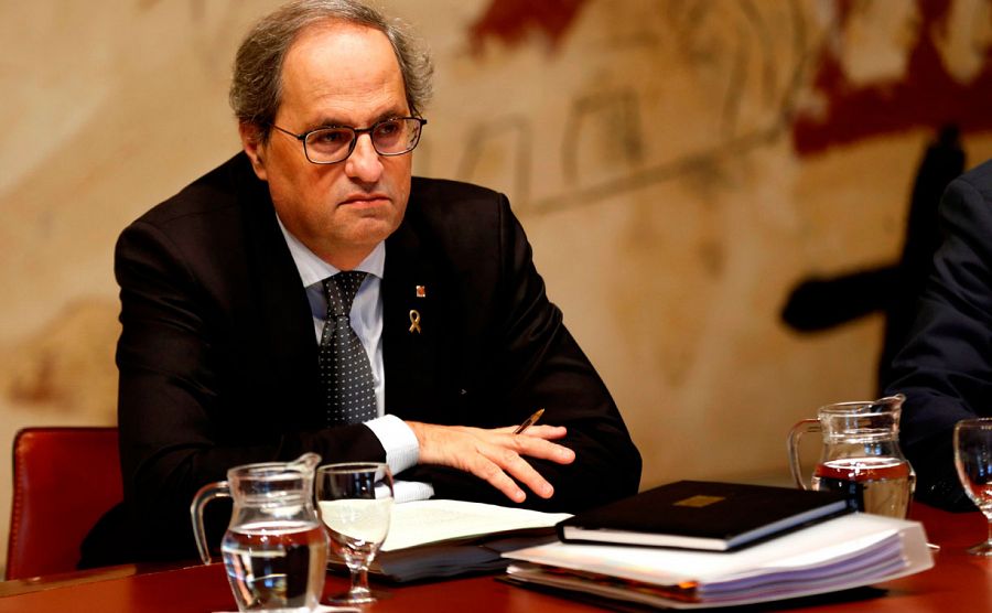 El presidente de la Generalitat, Quim Torra, ha afirmado este miércoles que espera que ERC y el resto de diputados soberanistas hagan 