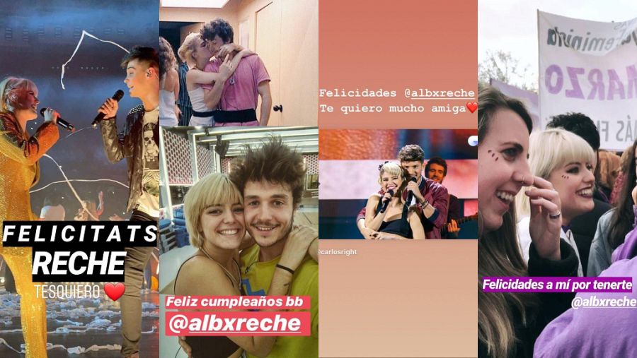 Miki, Carlos Right, Dave y Percebes felicitan a Alba Reche