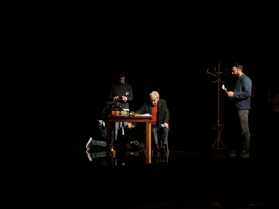 José Sacristán y Carlos del Amor, en el Teatro Real, preparando el resumen del 2019