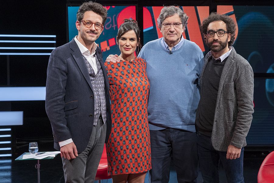 Felix Tussell, Gerardo Herrero y Luis Parés, con Elena S. Sánchez
