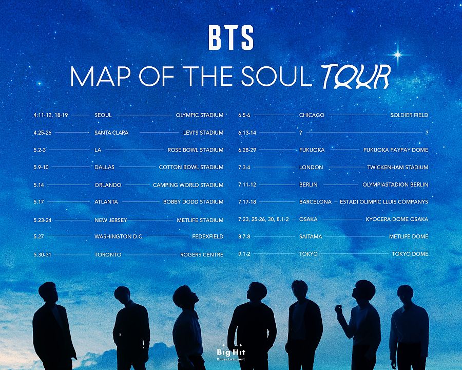 Fechas de la gira de BTS en 2020