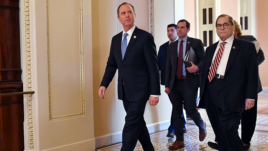 Adam Schiff y Jerry Nadler, a su llegada al Senado de Estados Unidos