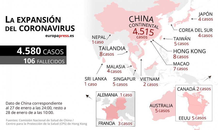 La expansión del coronavirus.