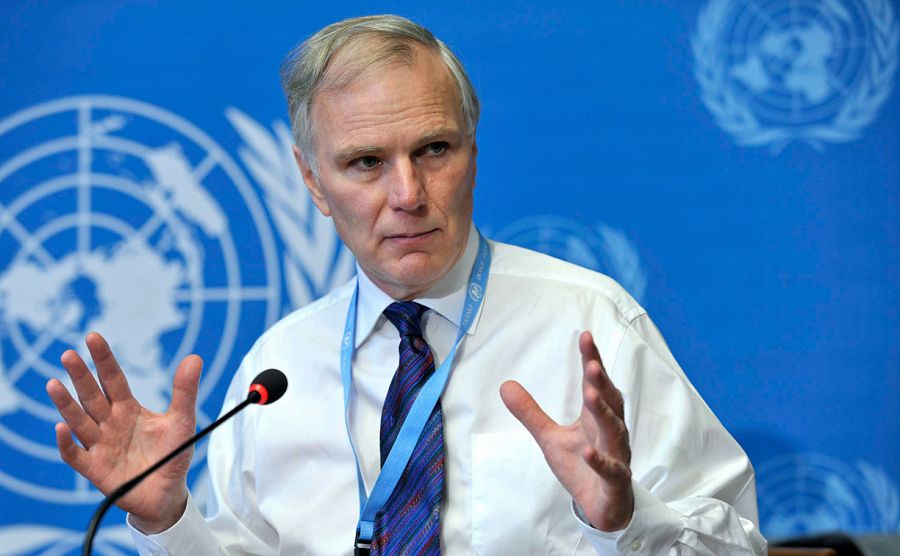 Imagen de archivo del relator especial de la ONU sobre la pobreza extrema, Philip Alston, durante una rueda de prensa en la sede europea de la ONU en Ginebra (Suiza).