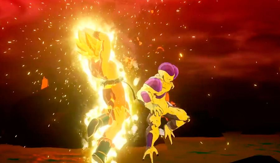 Imagen de la batalla entre Goku y Freezer.