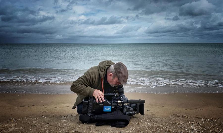 Pedro Fernández Vara, el cámara en Normandia
