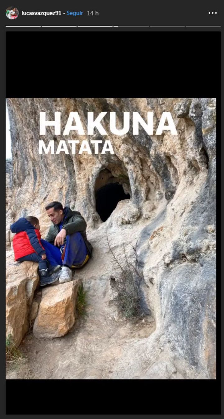  Historia en Instagram de Lucas Vázquez cons u hijo