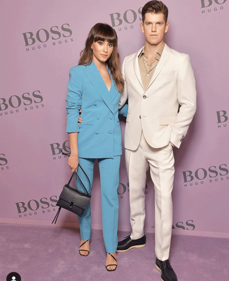 Aitana Ocaña y Miguel Bernardeau en el desfile de Boss en Milán