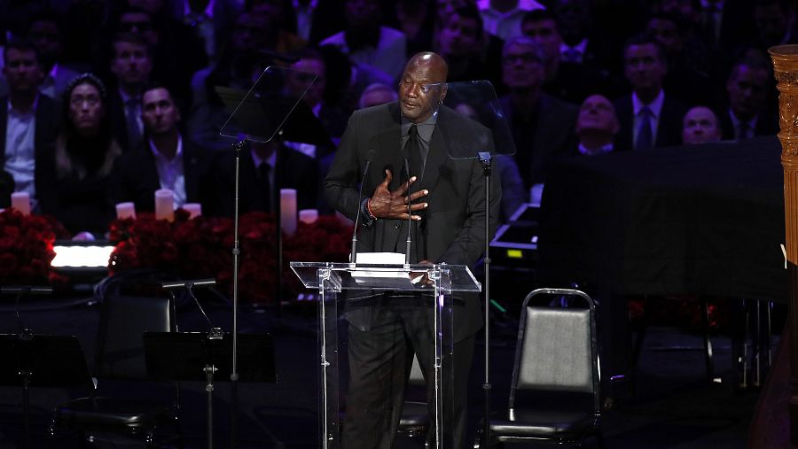 Michael Jordan, durante su discurso en honor a Kobe Bryant