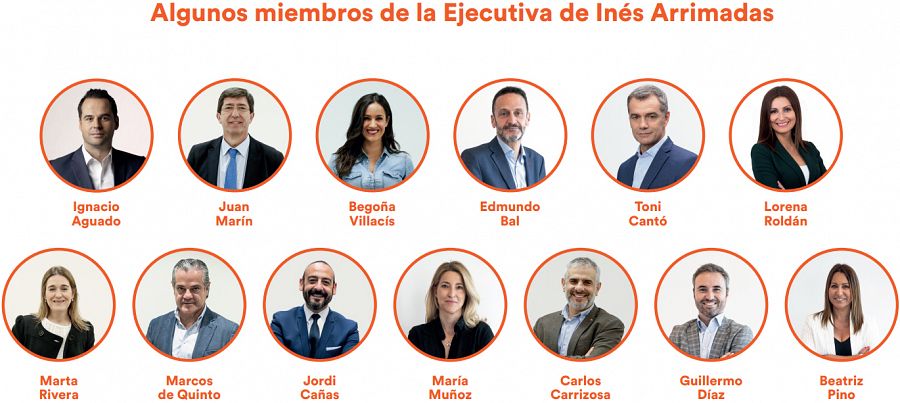 Algunos miembros de la candidatura de Arrimadas