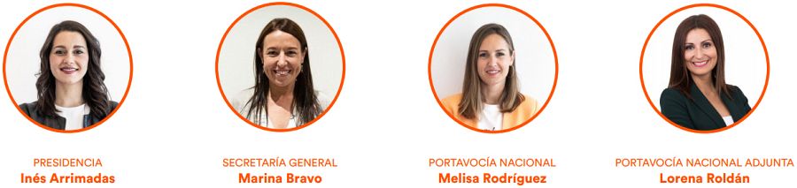 Mayor peso de las mujeres en la candidatura de Arrimadas