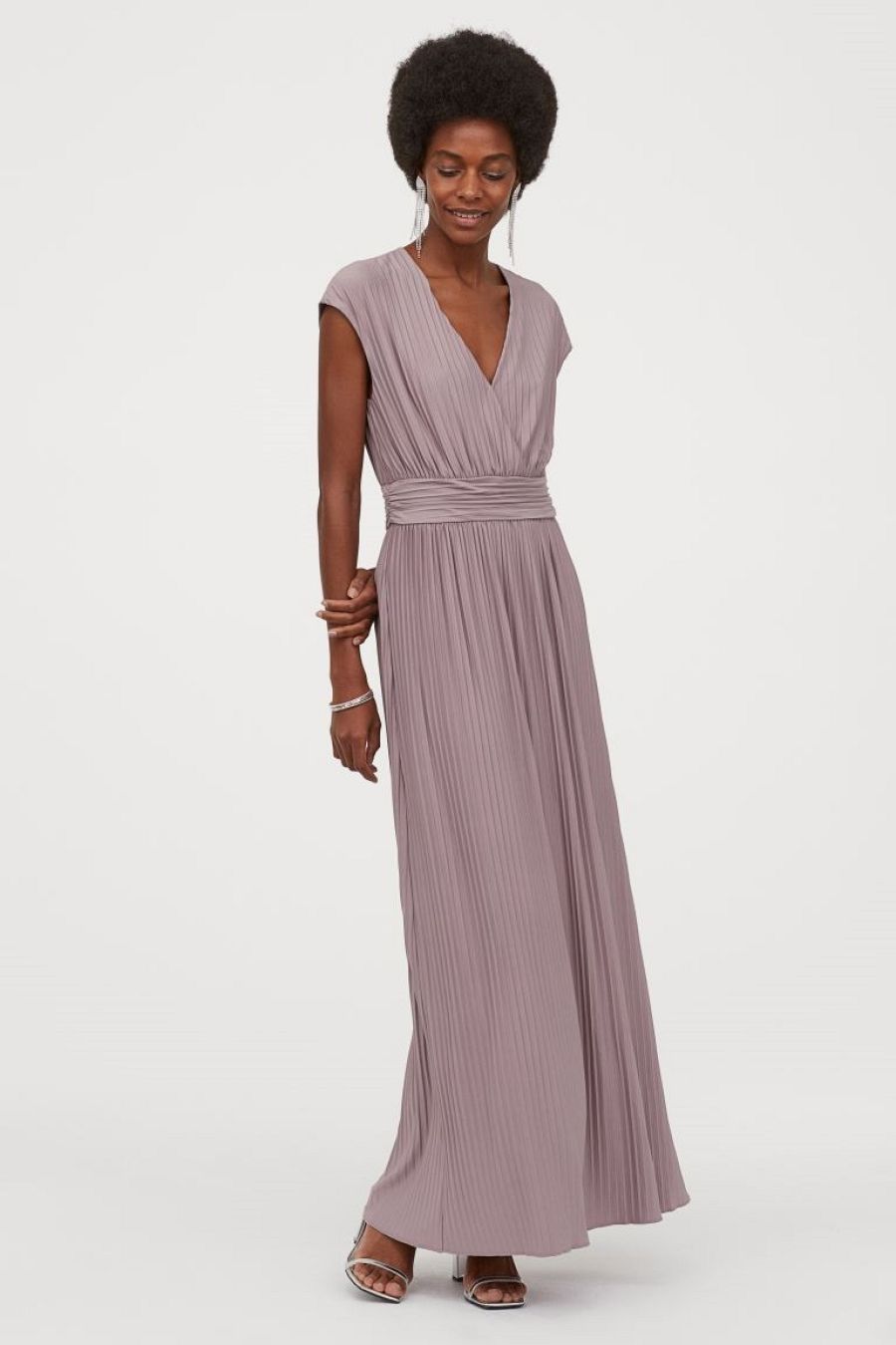 Vestido largo plisado