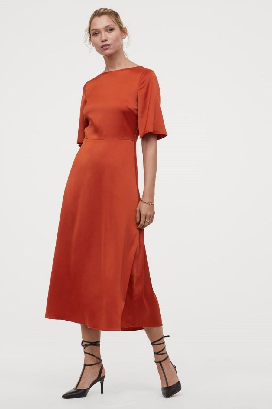 Vestido de raso midi