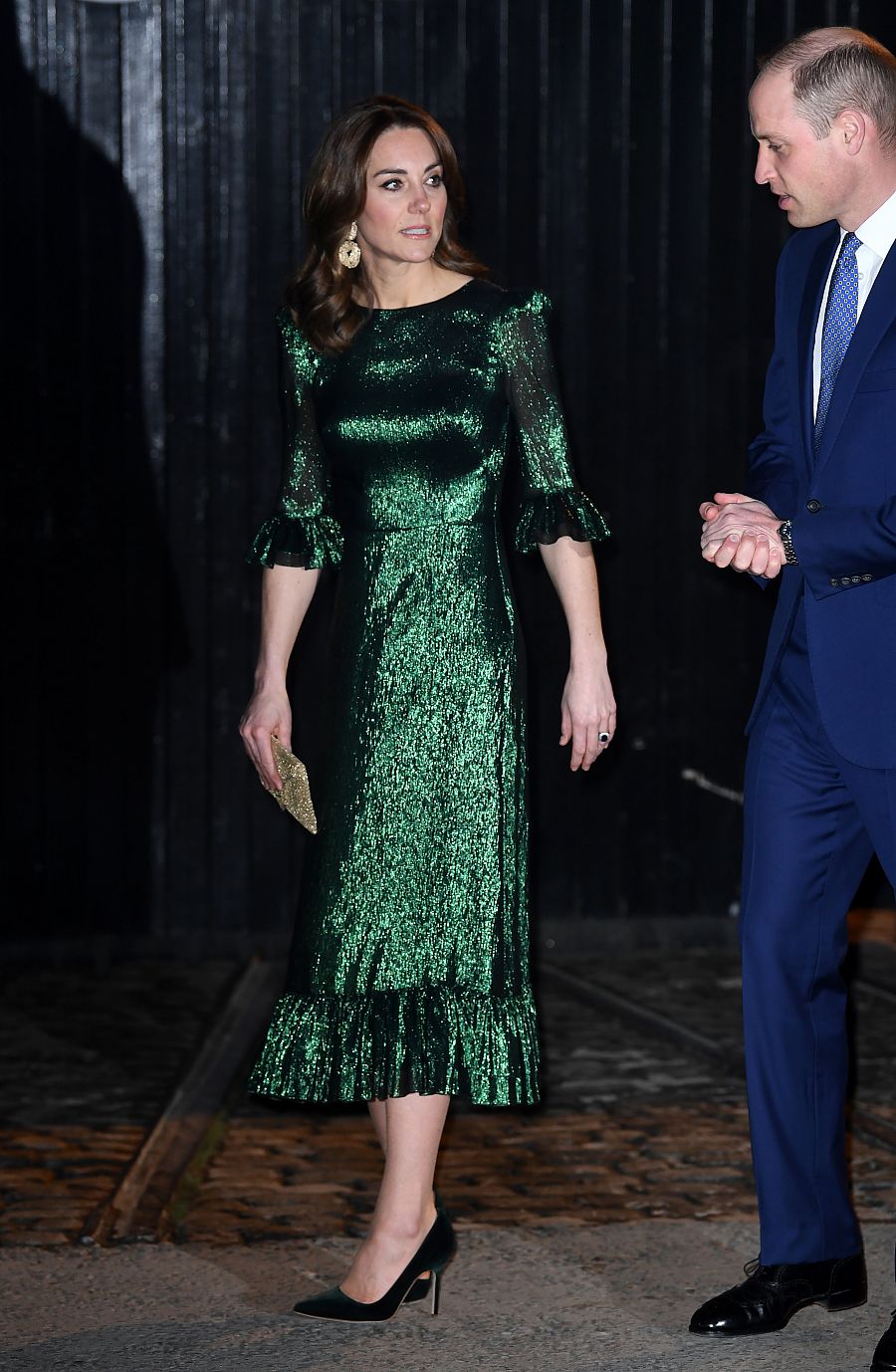 Kate Middleton con un vestido verde esmeralda en su visita a la fábrica de Guinness