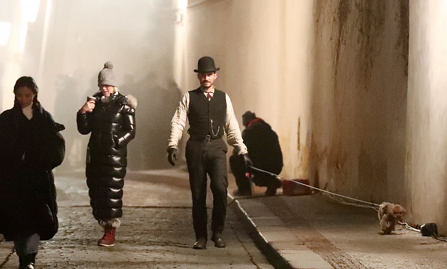 Katy Perry y Orlando Bloom en Praga, durante el rodaje de Carnival Row.