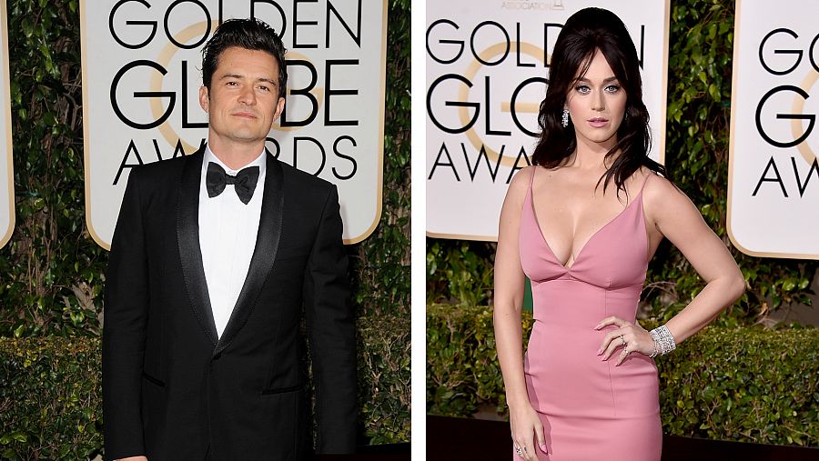 Orlando Bloom y Katy Perry en los Globos de Oro 2016