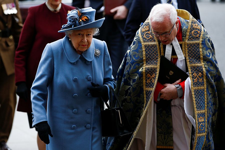 La reina Isabel II llega a la Abadía de Westminster