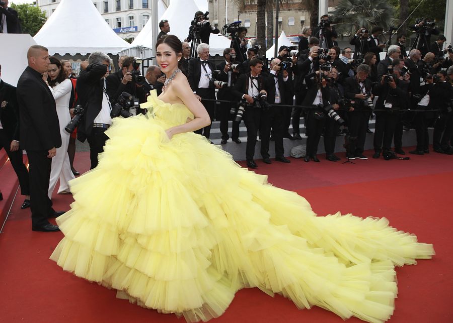 La actriz Araya A. Hargate en el Festival de Cannes, en el año 2018