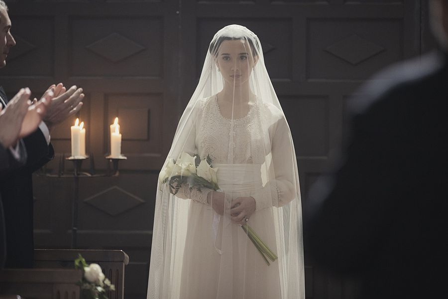 La tristeza de camino en su boda