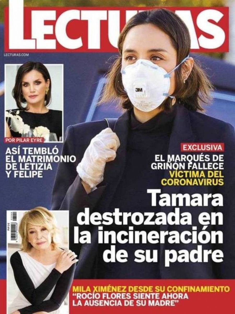 Portada de la revista Lecturas en la que Tamara Falcó aparece en la incineración de su padre