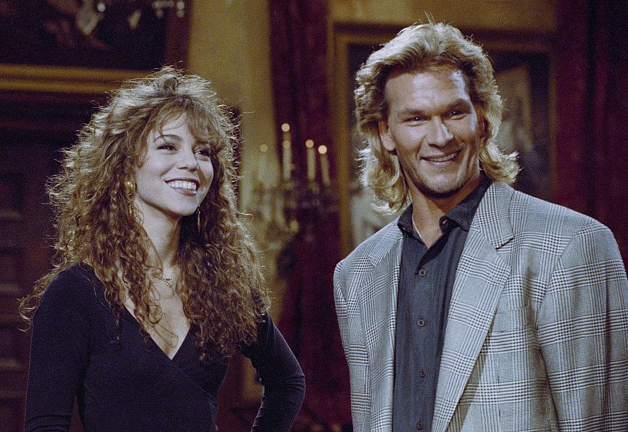 Mariah Carey junto al actor Patrick Swayze