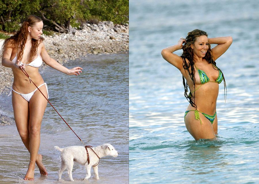 Los posados en la playa son un regalo clásico de la cantante a la prensa