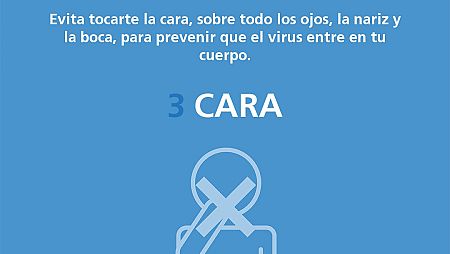 La OMS recomienda no tocarse la cara para evitar el contagio.
