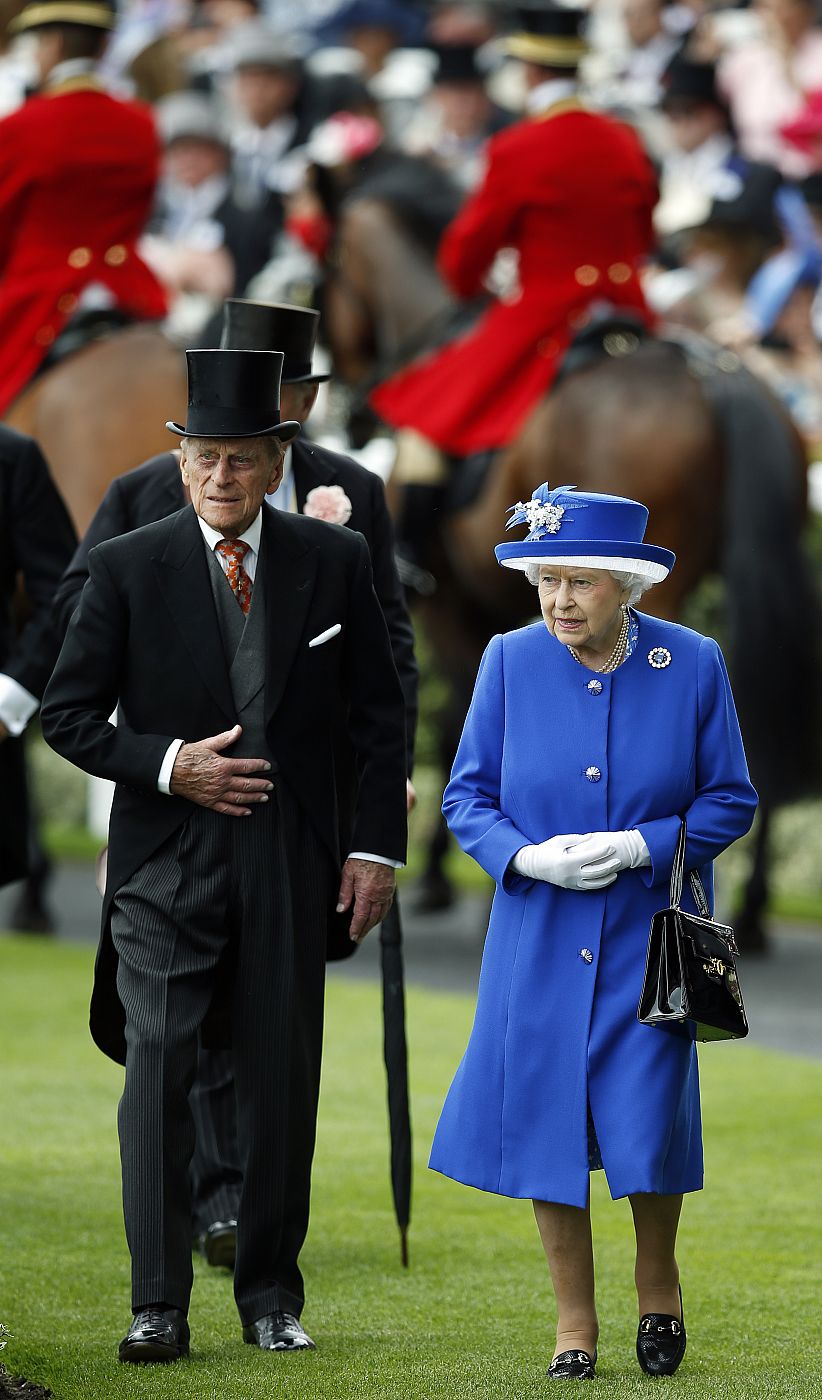 La reina y el duque de Edimburgo en Ascot, 2015.