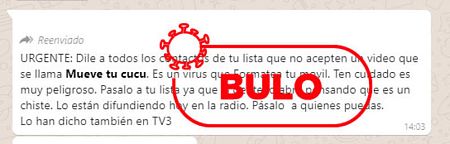Captura del bulo mueve tu cucu que circula por whatsapp.